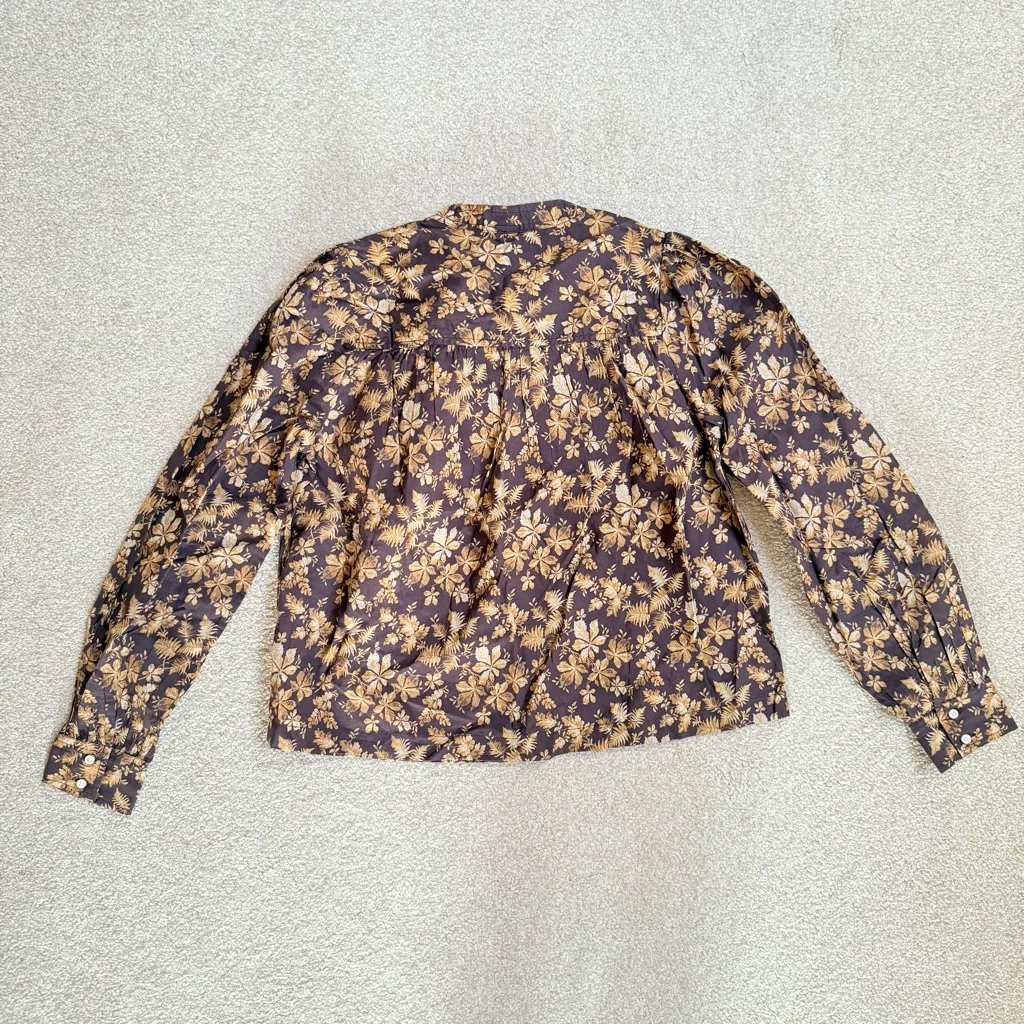 Doen Norma Fern Grove Floral Top Womens XS Brown NWT Cottagecore - Image 6