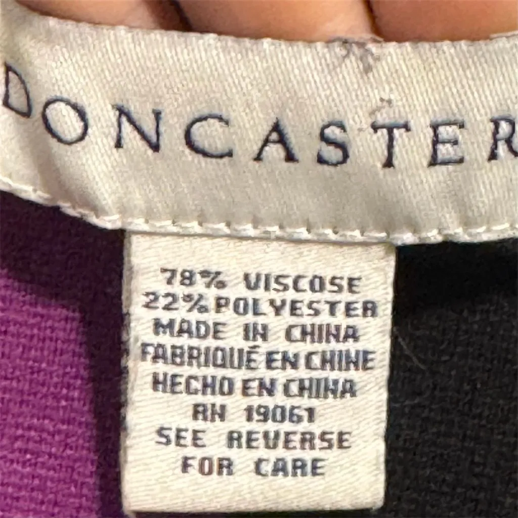 Doncaster L Colorblock Sweater Dark Academia‎ Mod Geometric Knit Vtg Purple Y2K - Image 3