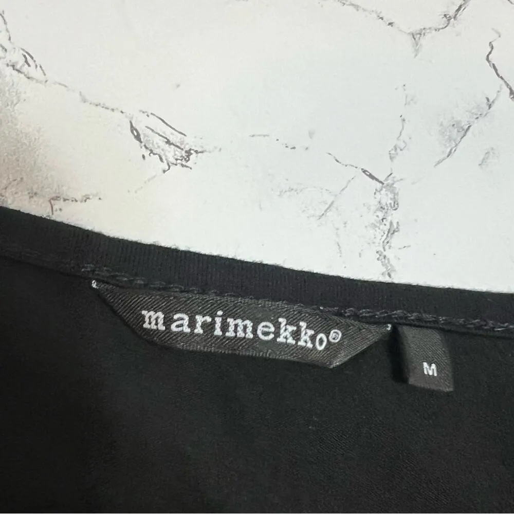 Marimekko Taulu Cotton Black Asymmetrical Tunic Dress Sz M Size M - Image 3
