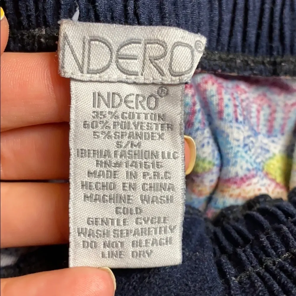 NAVY GEOMETRIC PRINT FLEECE JOGGER PANTS - Image 3