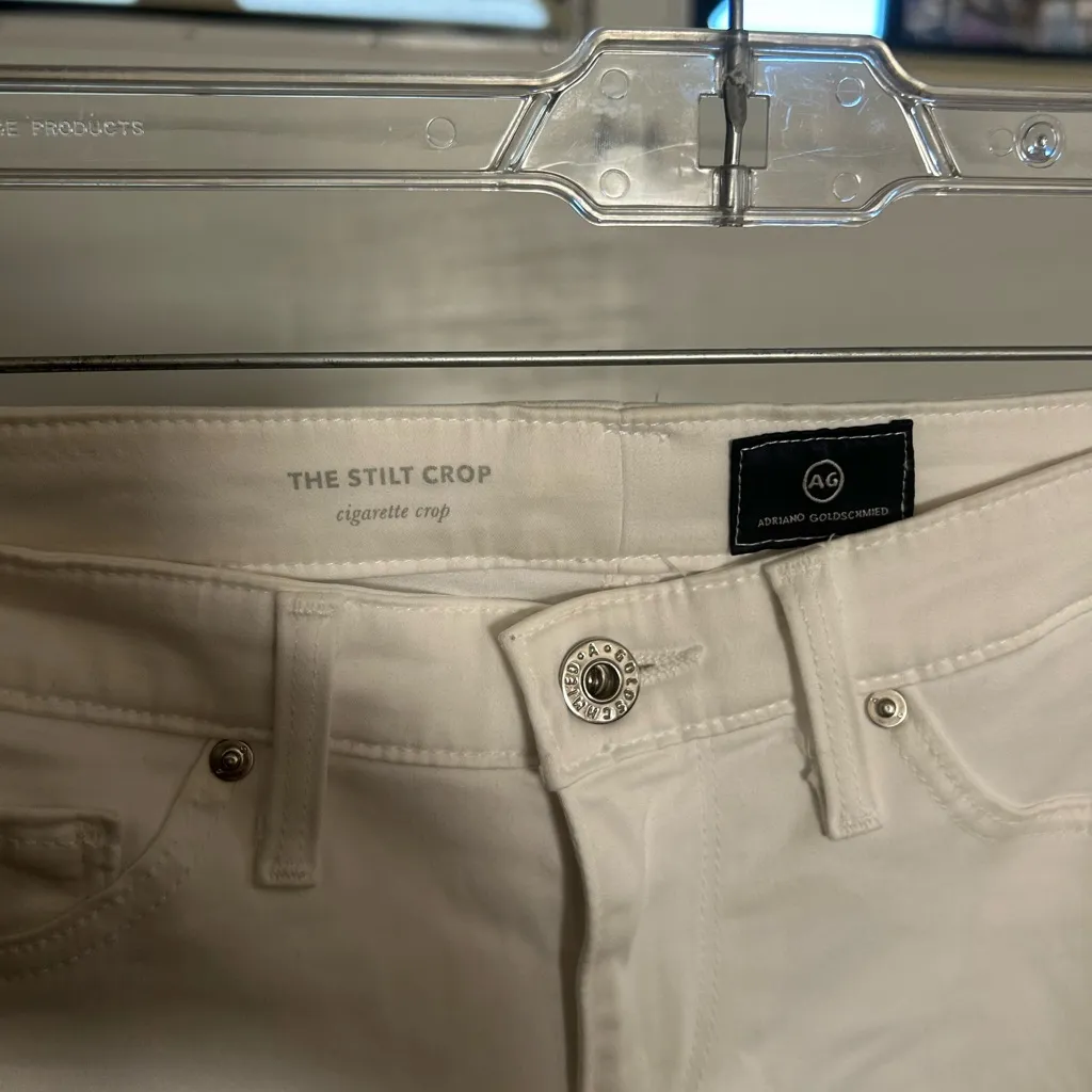 AG Adriano Goldschmied Off-White Stilt Crop Jeans - Image 2