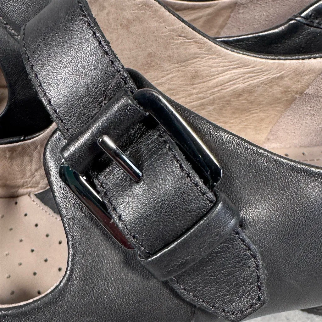 ECCO Mary Jane Pumps Womens Size 8.5 - 9 Black Round Toe Buckle Strap Comfort - Image 4