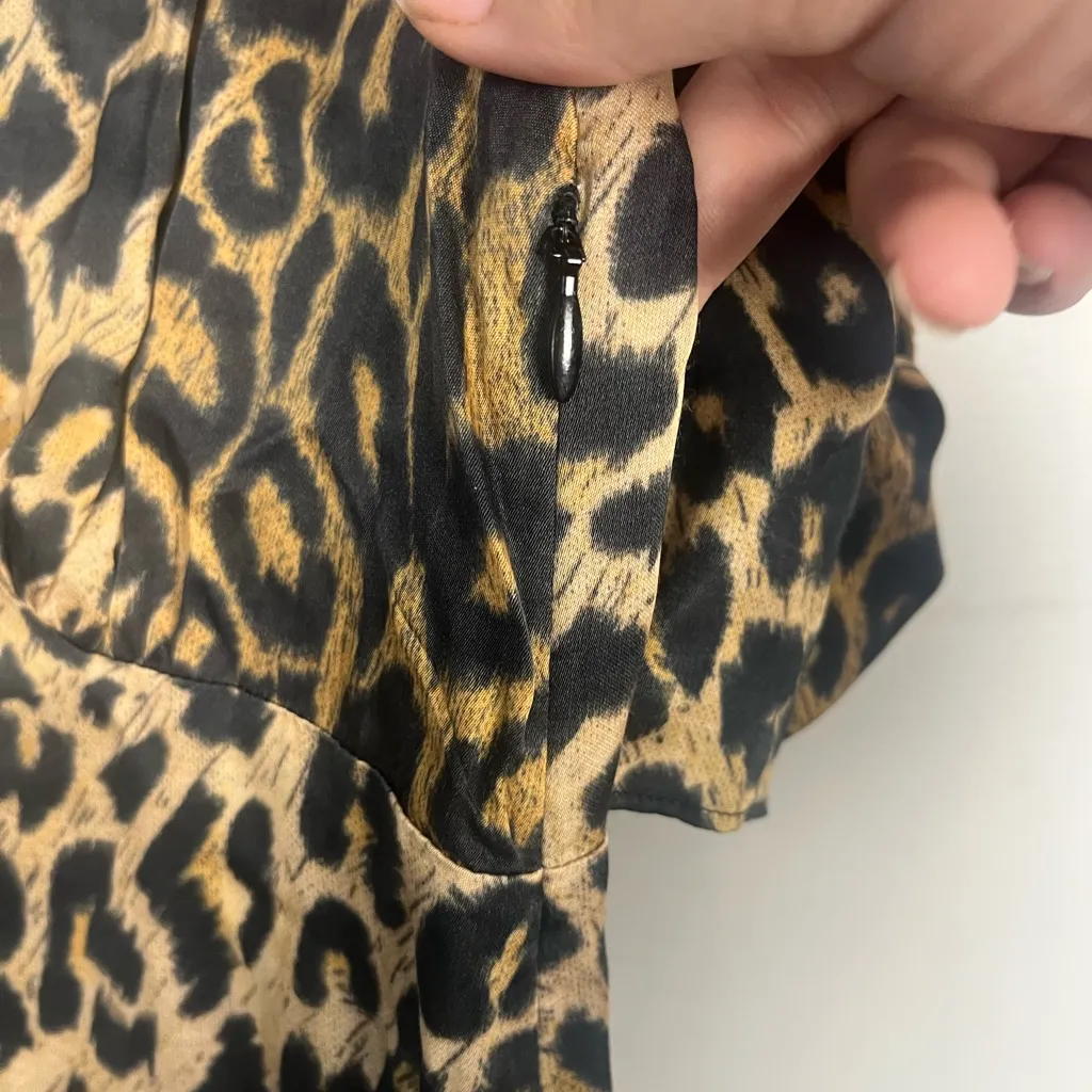 All saints kota leppo animal print dress Small viscose mini - Image 5