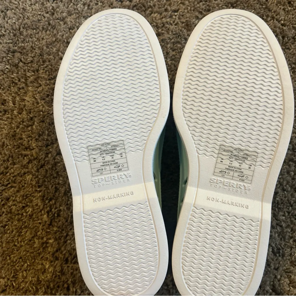 Sperry Ladies Topsider Light Seafoam Green Slip On Boat FloatingWater Shoes Sz 9 - Image 7