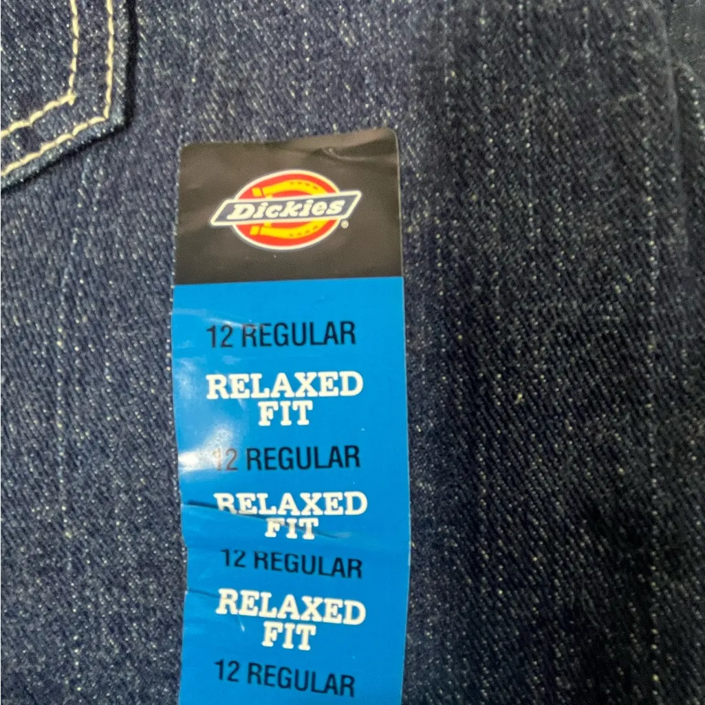 FULLY LINED W/PINK PLAID DENIM JEANS RELAXED FIT WOMEN SZ 12 DARK WASH NEW‎ - Image 2