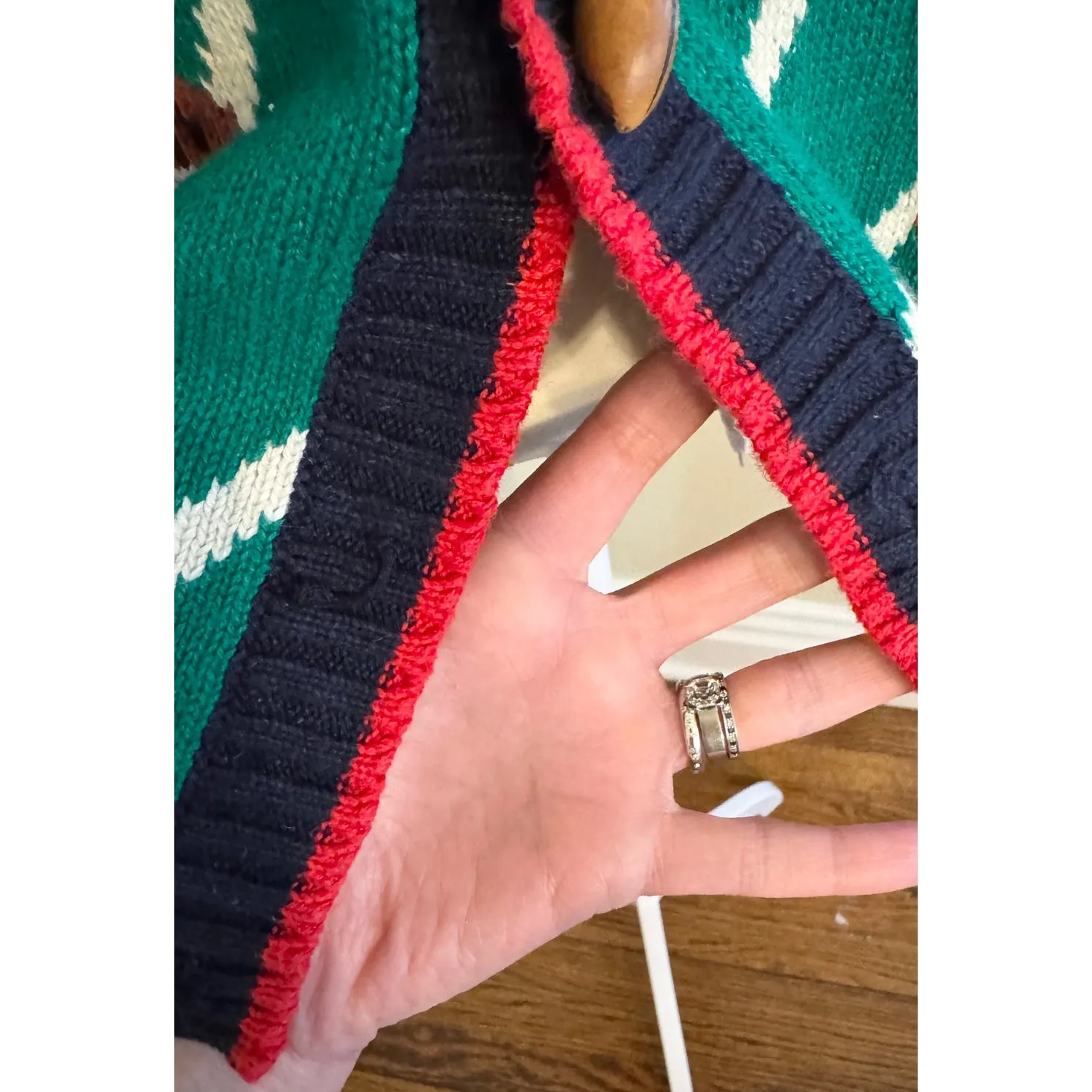 Vintage 80s/90s Eagle Eye Berek Sweater Vest Football Hand Knit Size M Size M - Image 7