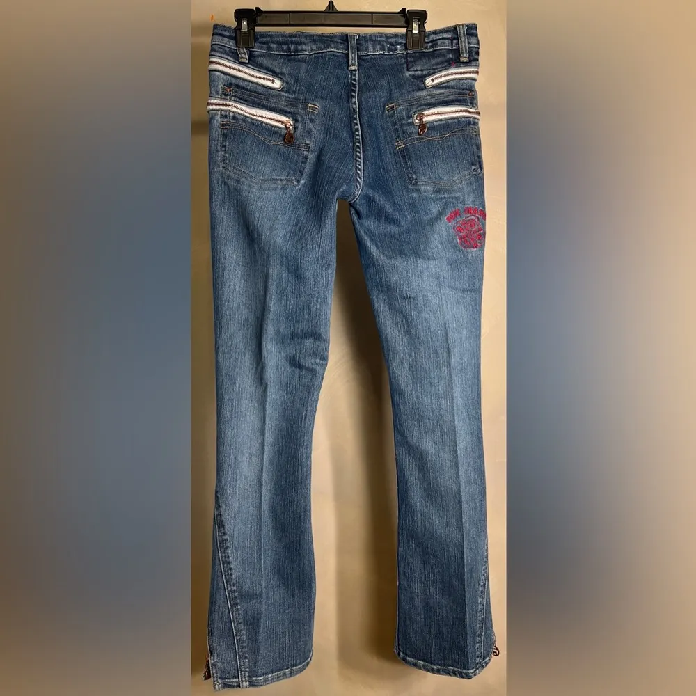 Pepe Jeans Womens Zippered Low-Rise Flare Jeans, Vintage, Grunge,Y2K|Size:30 - Image 2