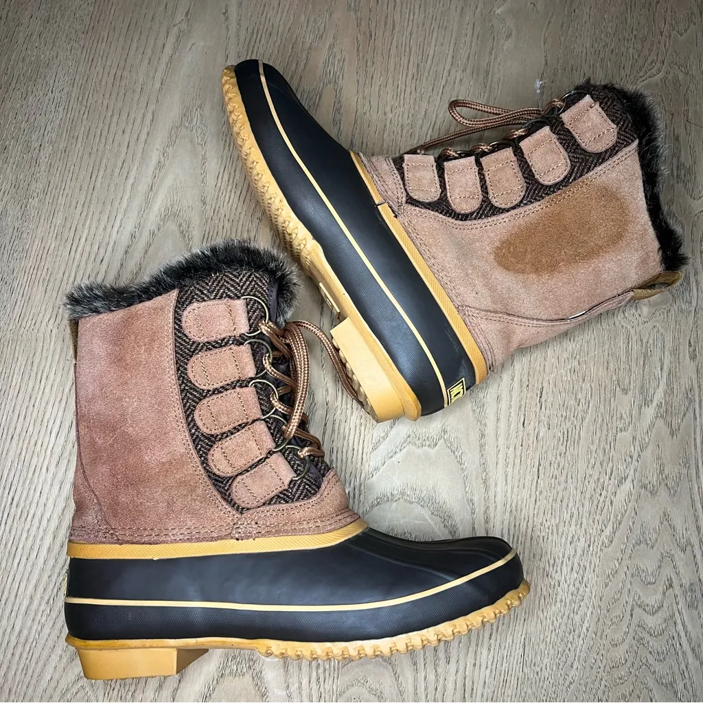 Arctic Plunge Rhonda Faux Fur Lined Suede Duck Boots Winter Waterproof Women’s 8 Brown - Image 6