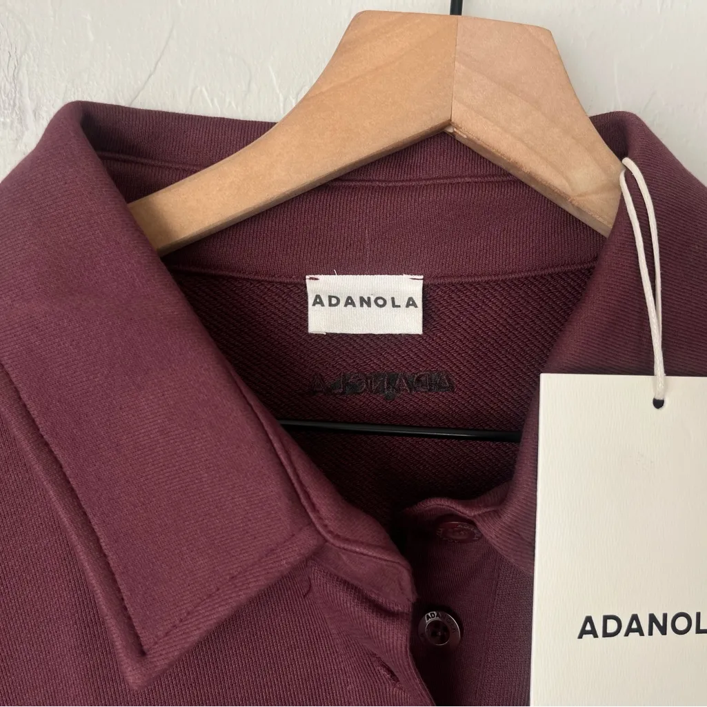Adanola Slouchy oversized Button Up Sweatshirt Burgundy XL NWT - Image 8