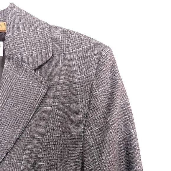 Pendleton Virgin Wool Blazer Gray Glen Plaid Lined Classic Jacket Women’s Size 8 - Image 4