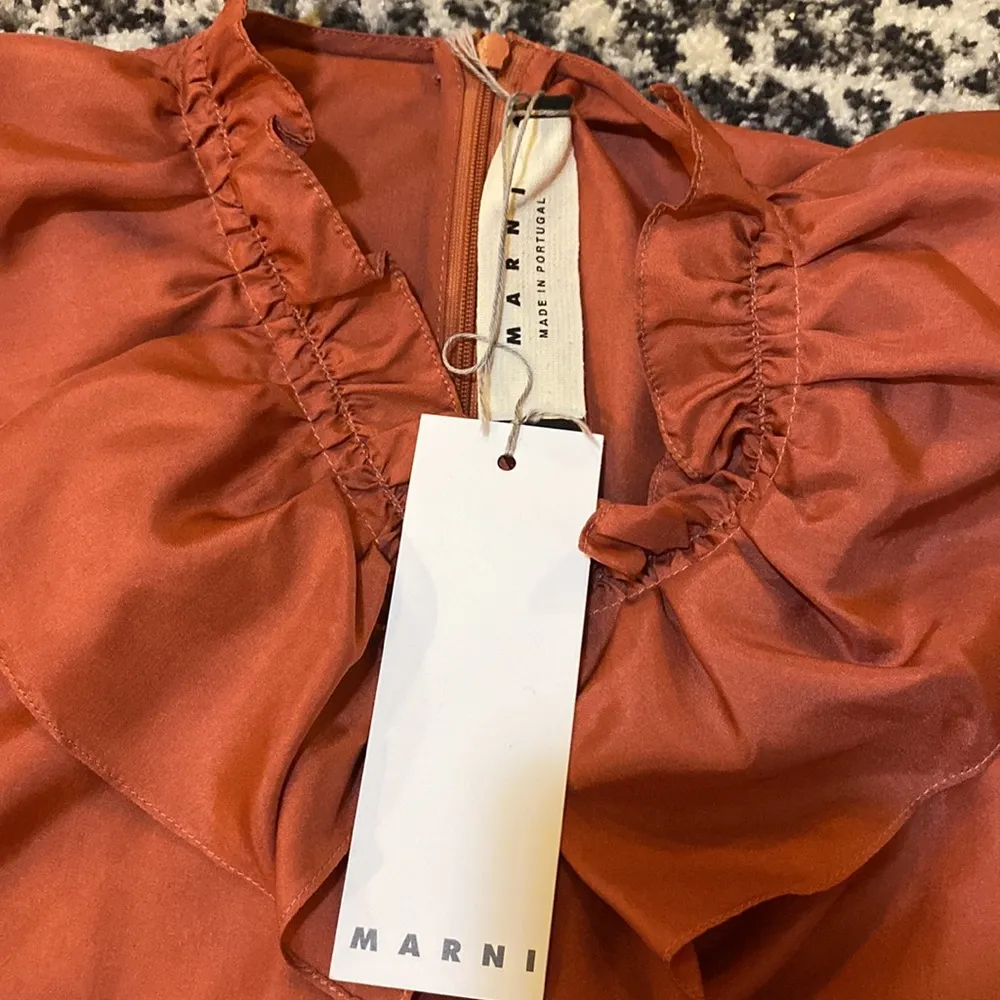 Marni 100% silk Brick Red Dress size IT 40 - Image 4