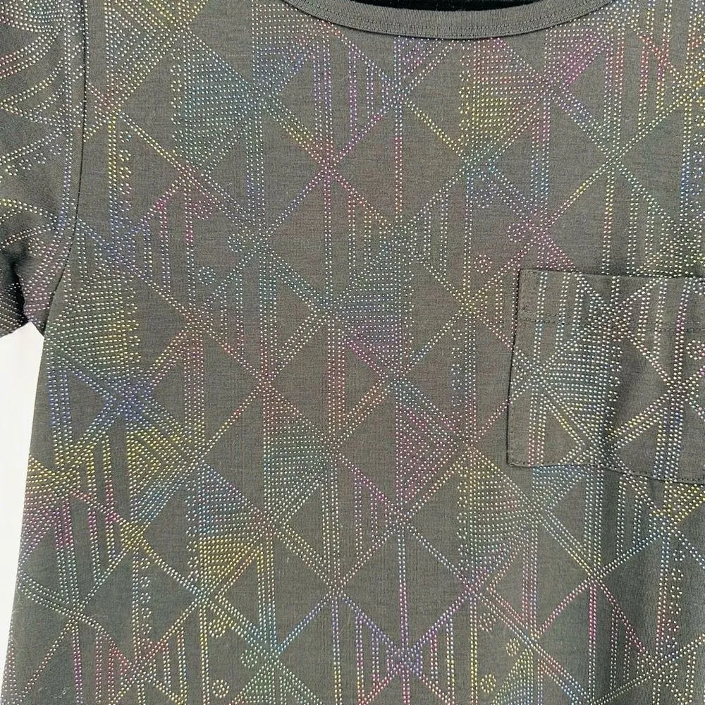 NWT Lularoe Black &‎ Embellished Rainbow Color Carlie Dress XXS holographic - Image 12