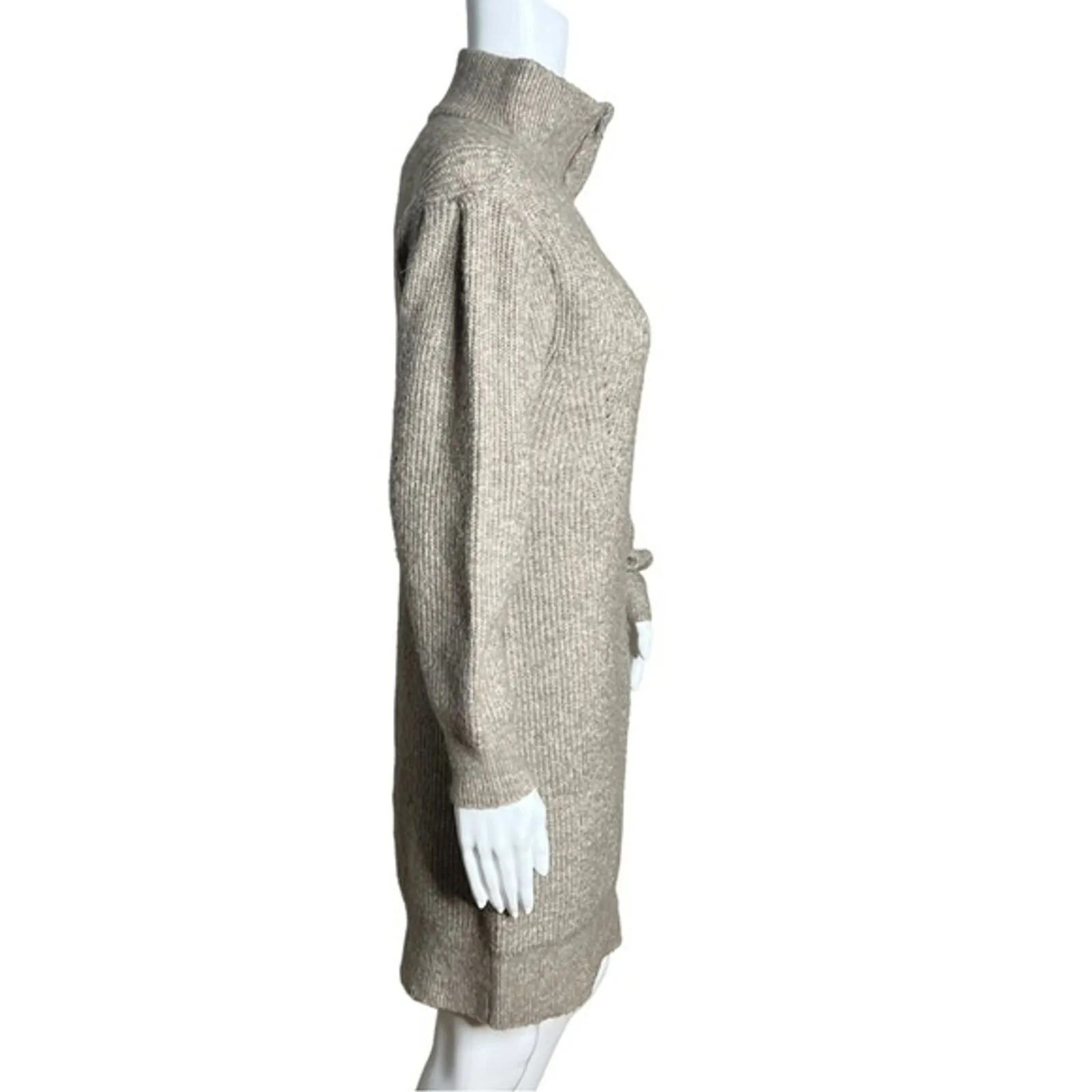 Frank And Oak Frank‎ and Oak Dress Marled Brown Knit Sweater Dress Preppy Minimalist Neutral - Image 2