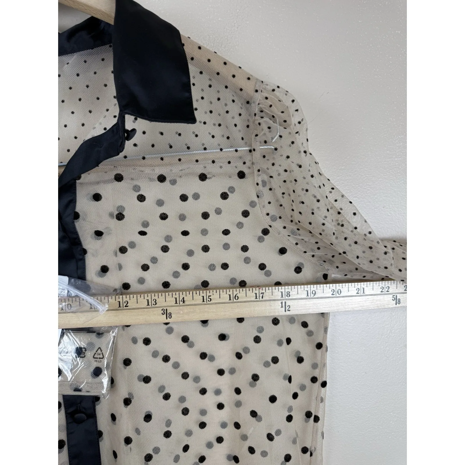 Intimissimi Sheer Nude Tulle Polka Dot Shirt for women’s Size M, NWT Black Size M - Image 13