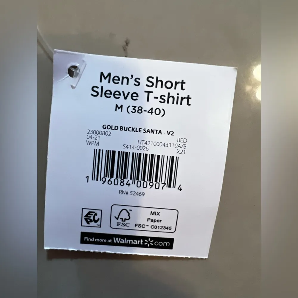 Ugly Christmas Men's 'Gold Buckle Santa' Short Sleeve T-Shirt Red Size M (38-40) - Image 14