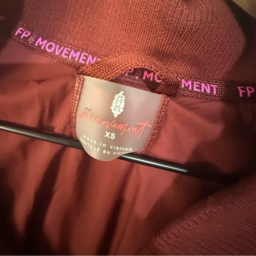 Free People Movement Oxblood Red Midnight Moon Solid Oversized Bomber Size XS - Image 13