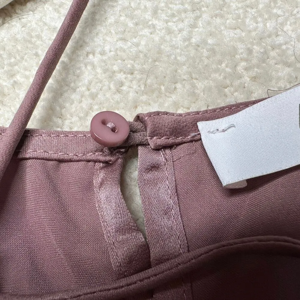 ASTR : Mauve Silk Keyhole Blouse - Image 4