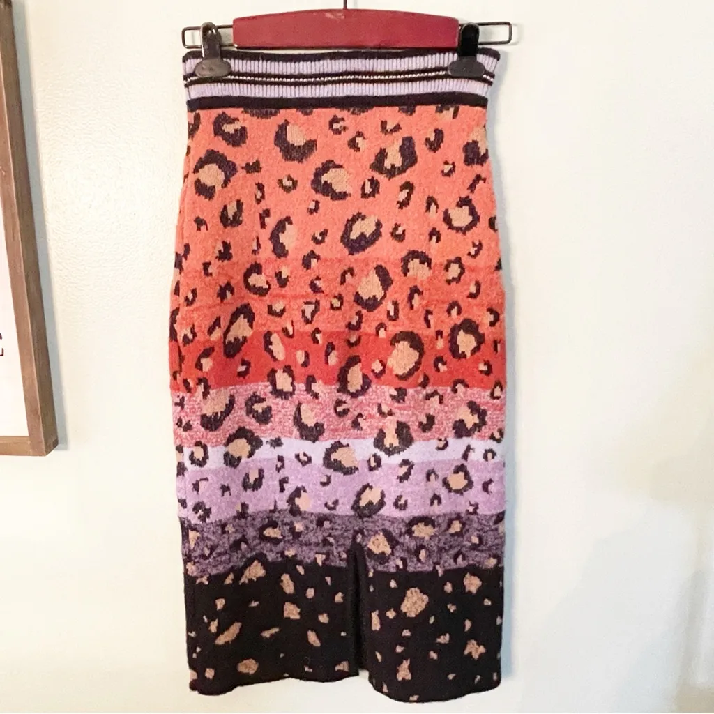 Mauve by Anthropologie Size XS‎ Leopard Animal Print Sweater Knit Pencil Skirt - Image 6