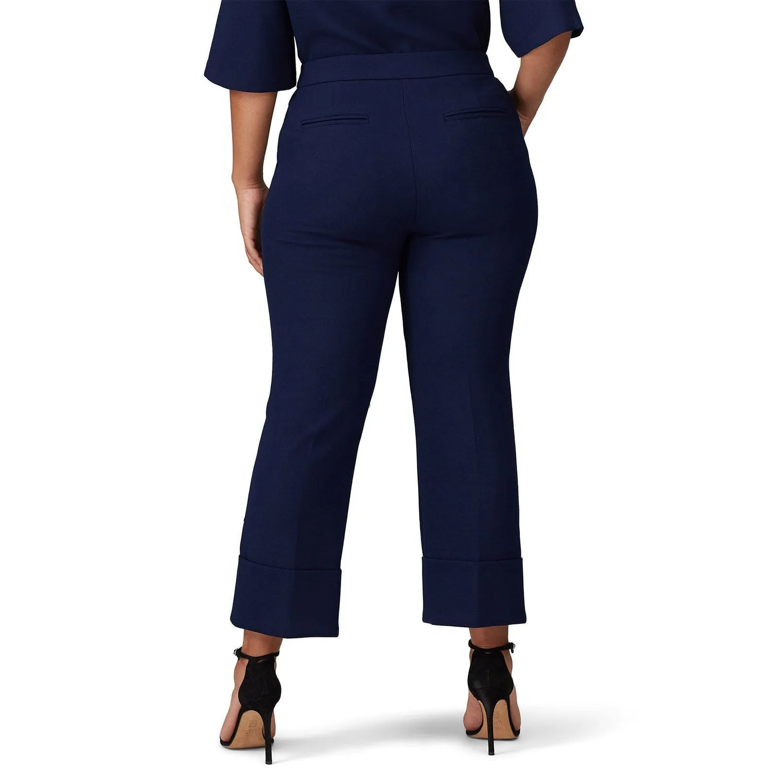 Trina Turk Banshee Navy Blue High Rise Crepe Ankle Office Dress Pants Size 16 - Image 3