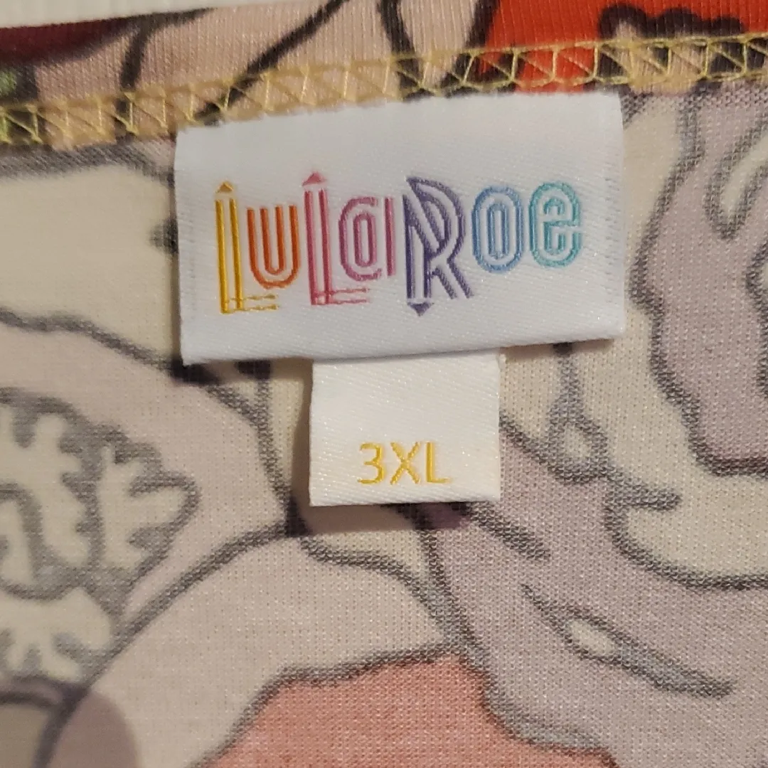 LuLaRoe Debbie  Long Sleeve Dress - Red and Purple Floral - Image 2