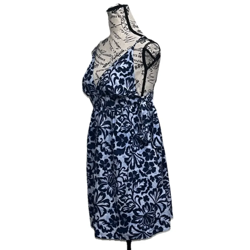 Aerie Linen Blend Hawaiian Floral Side Tie Mini Dress Women’s M Cottagecore - Image 3