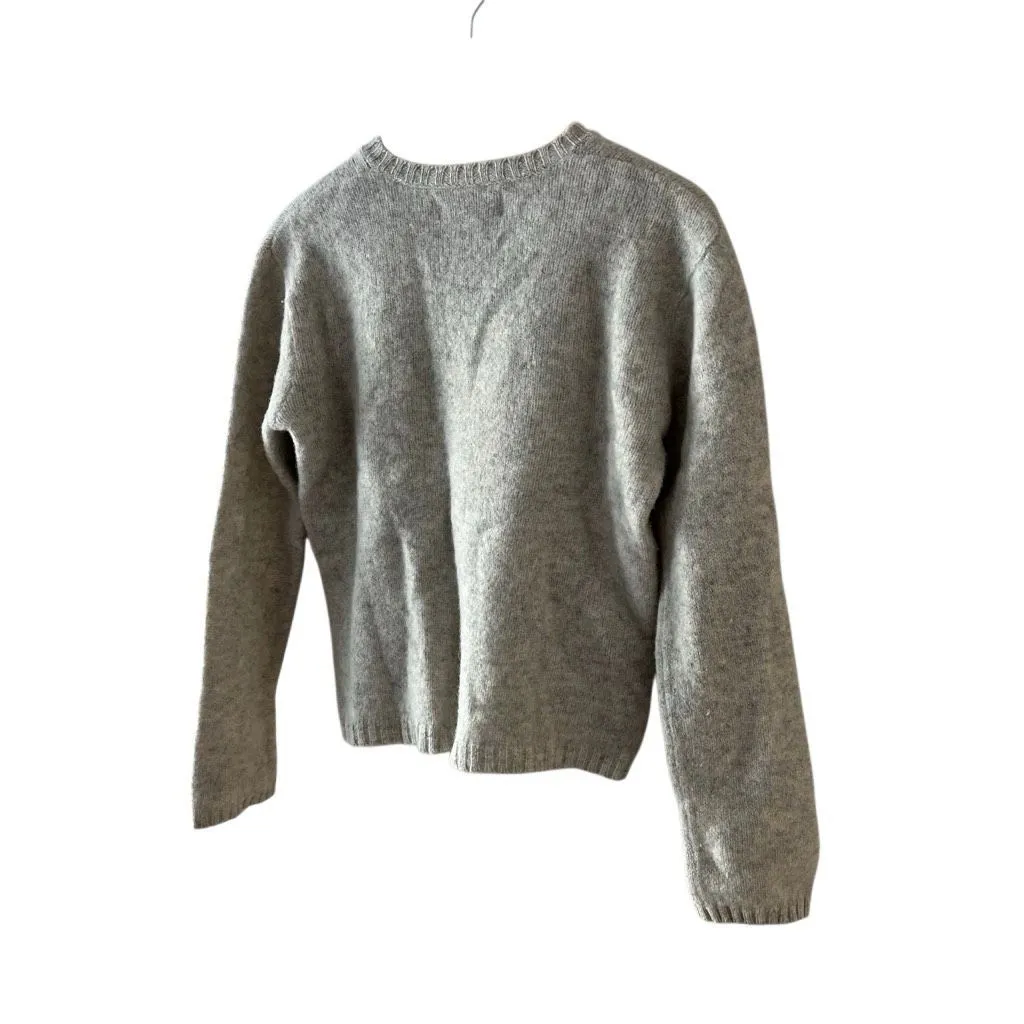 Abercrombie and Fitch 100% wool V neck grey sweater size medium Y2K Vintage - Image 4