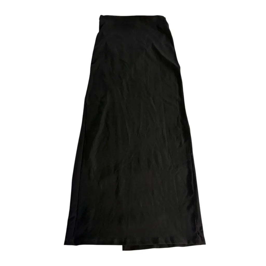 Y2K Black Maxi Skirt Rhinestone Side Slit Size Medium McBling Club Clubcore 90s - Image 5