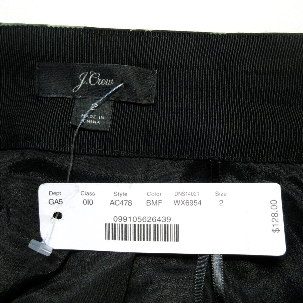 NWT J.Crew Pleated A-Line Midi in Black Midnight Dutch Floral Skirt 2 $128 - Image 3