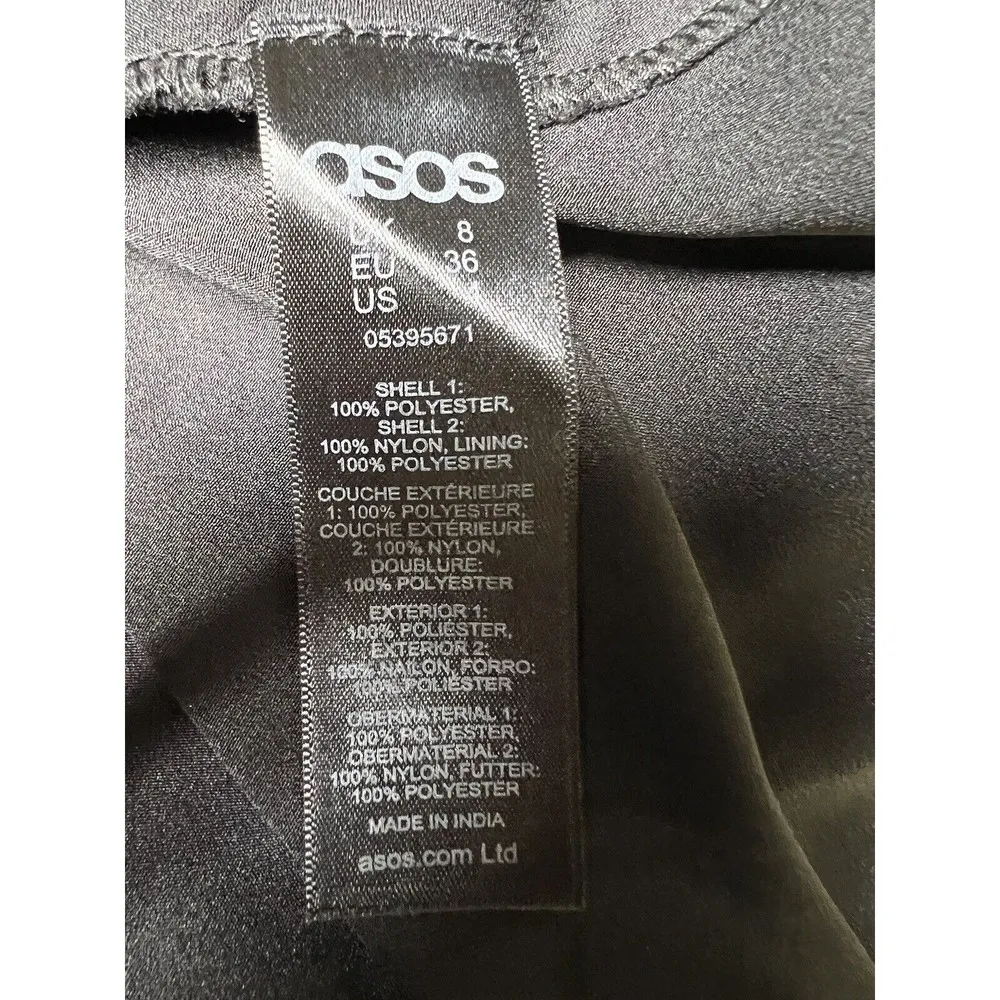 ASOS High Neck Long Black Lace Short Sleeve Dress Women’s Size 4 - Image 11