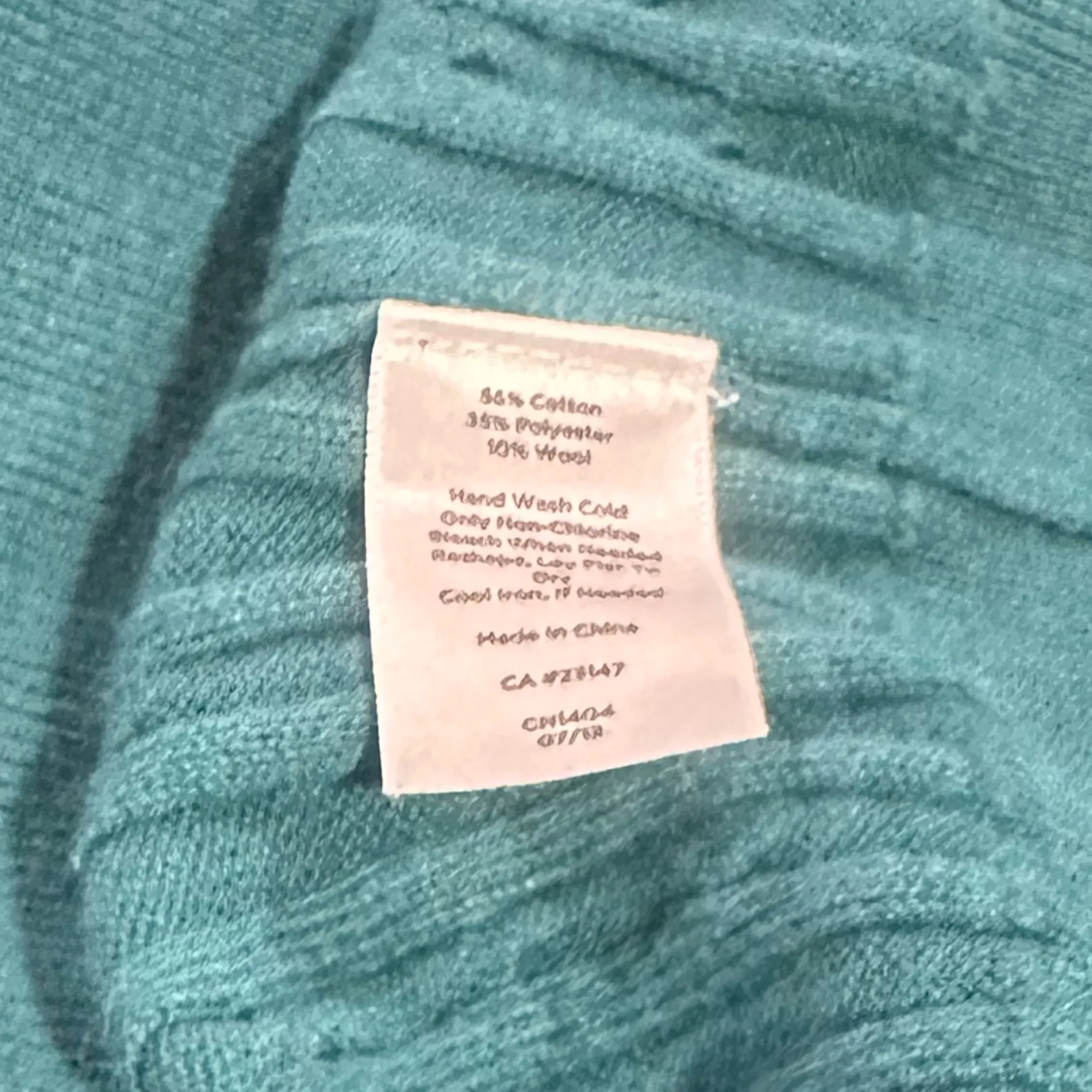 Talbots Wool Blend Teal Cable Knit Sweater Sz M winter cold weather warm - Image 4