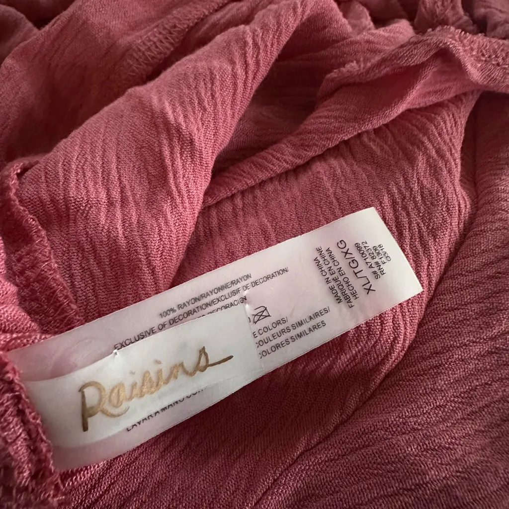 NEW Raisins Samba Newport Romper Tie Front Sexy Resortwear Beach Ruffle Hem XL - Image 3