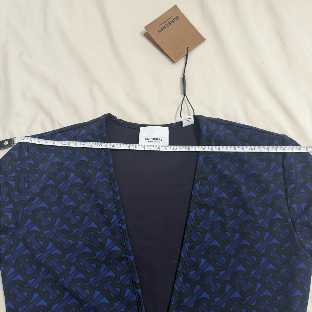 NWT Burberry TB Monogram Print plunging neckline Long-Sleeve Bodysuit in XS - Image 12