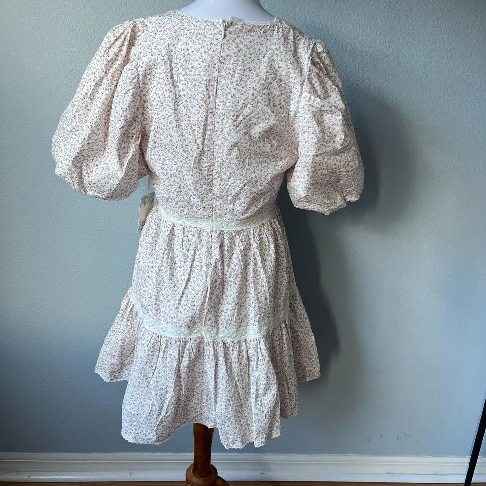 Tuckernuck Hyacinth House Isabelle Mini Dress Ditsy Floral Lace Size Medium - Image 9