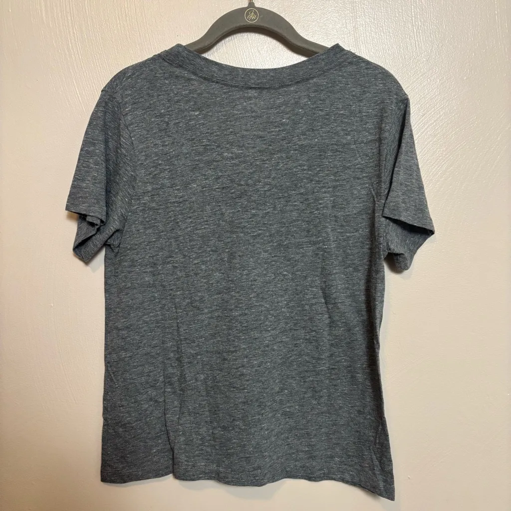 Slippery Rock University Women’s V Neck Tee Shirt Gray Green Size Small - Image 5