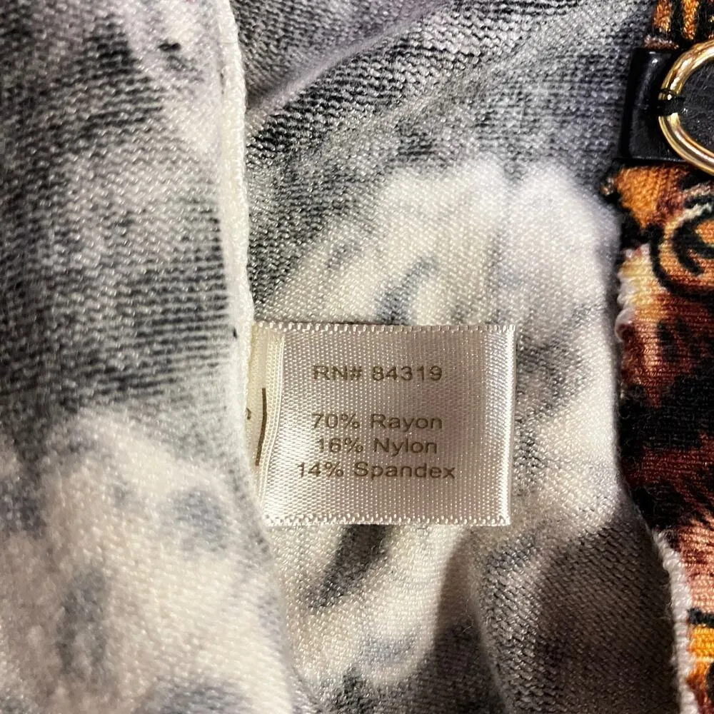 Boston Proper Cardigan Sz S Leopard Animal Chain Classy Maximalist Careerwear - Image 8