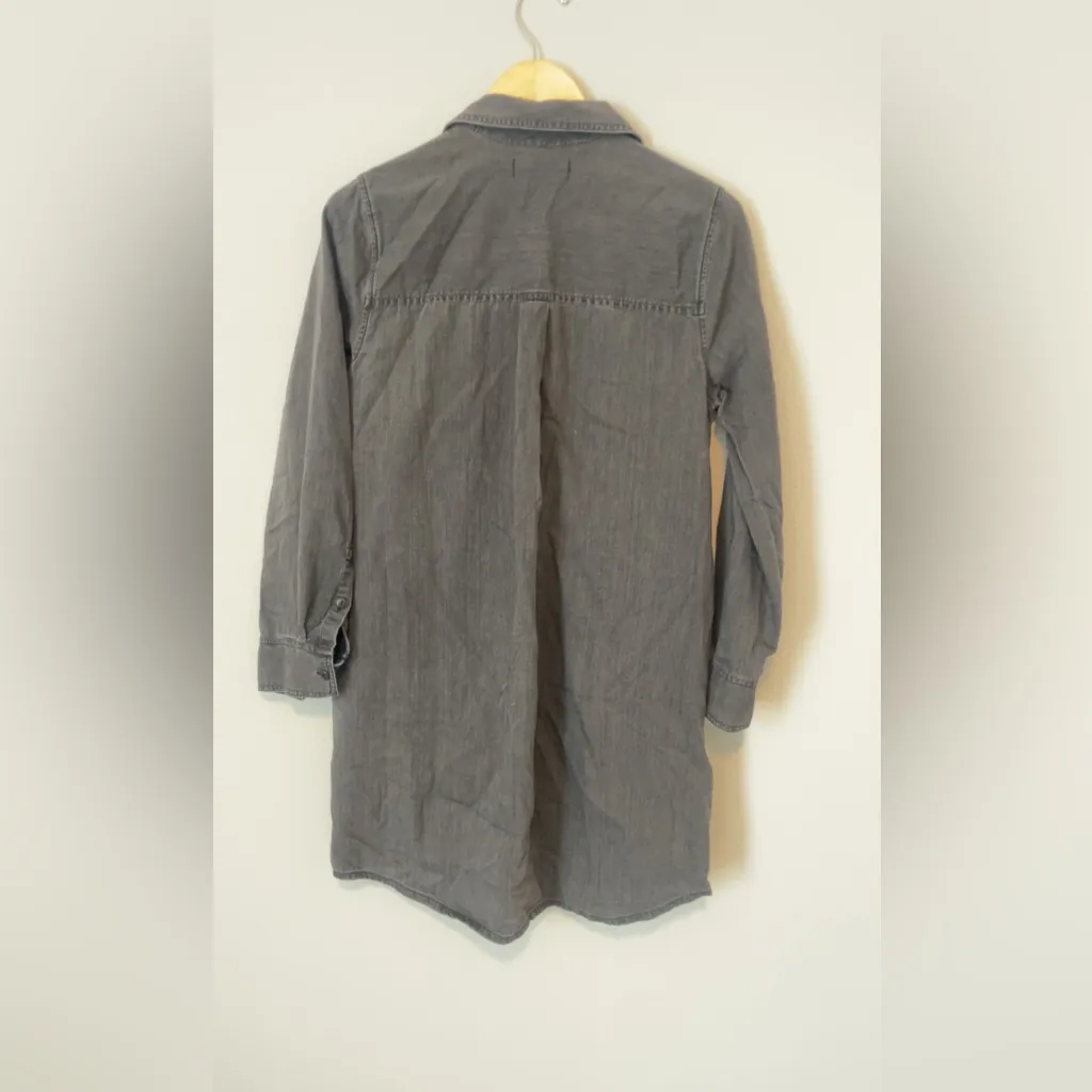 Madewell Denim Button Down Shirtdress Long Sleeve Wash Black Women Size Medium - Image 10