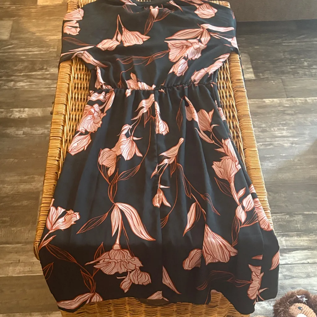 A New Day Navy Dress with Pink and burnt orange Floral Design - Image 6