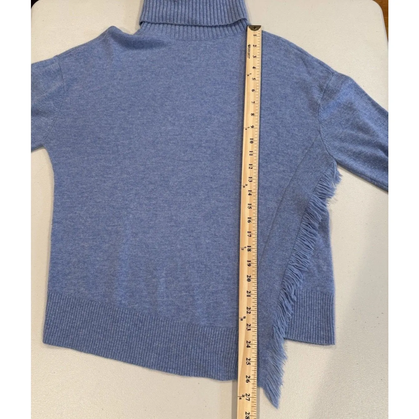 Vineyard Vines Sweater Women Medium Fringe Cashmere Coastal Preppy Minimal - Image 5