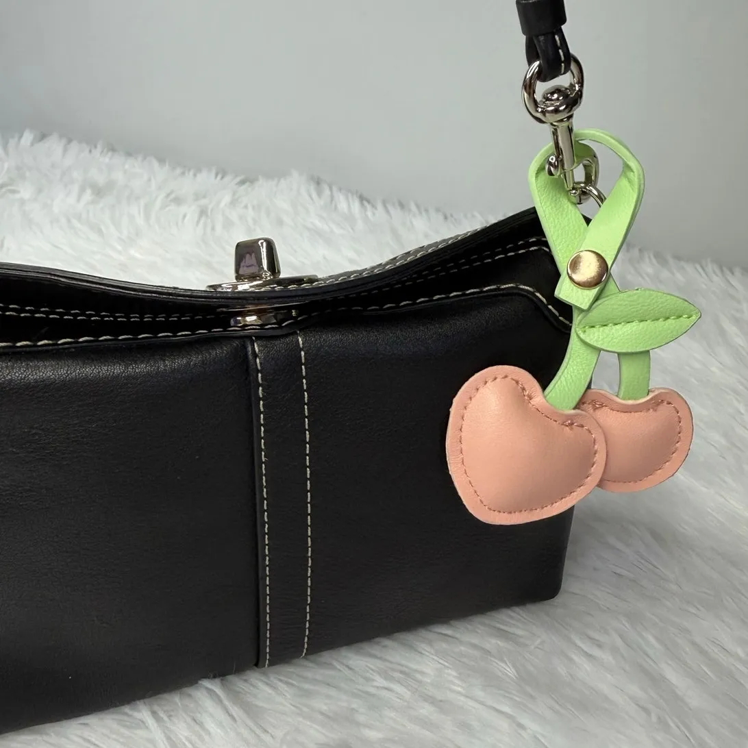 Fashion Cherry Heart Bag Charm Bag Jewelry Pink - Image 3