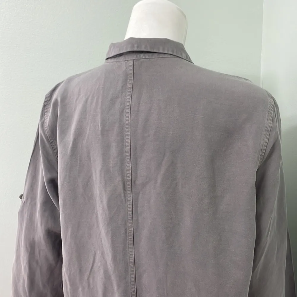 Eileen Fisher Classic Collar Dress Tencel Linen Shirtdress - Image 11