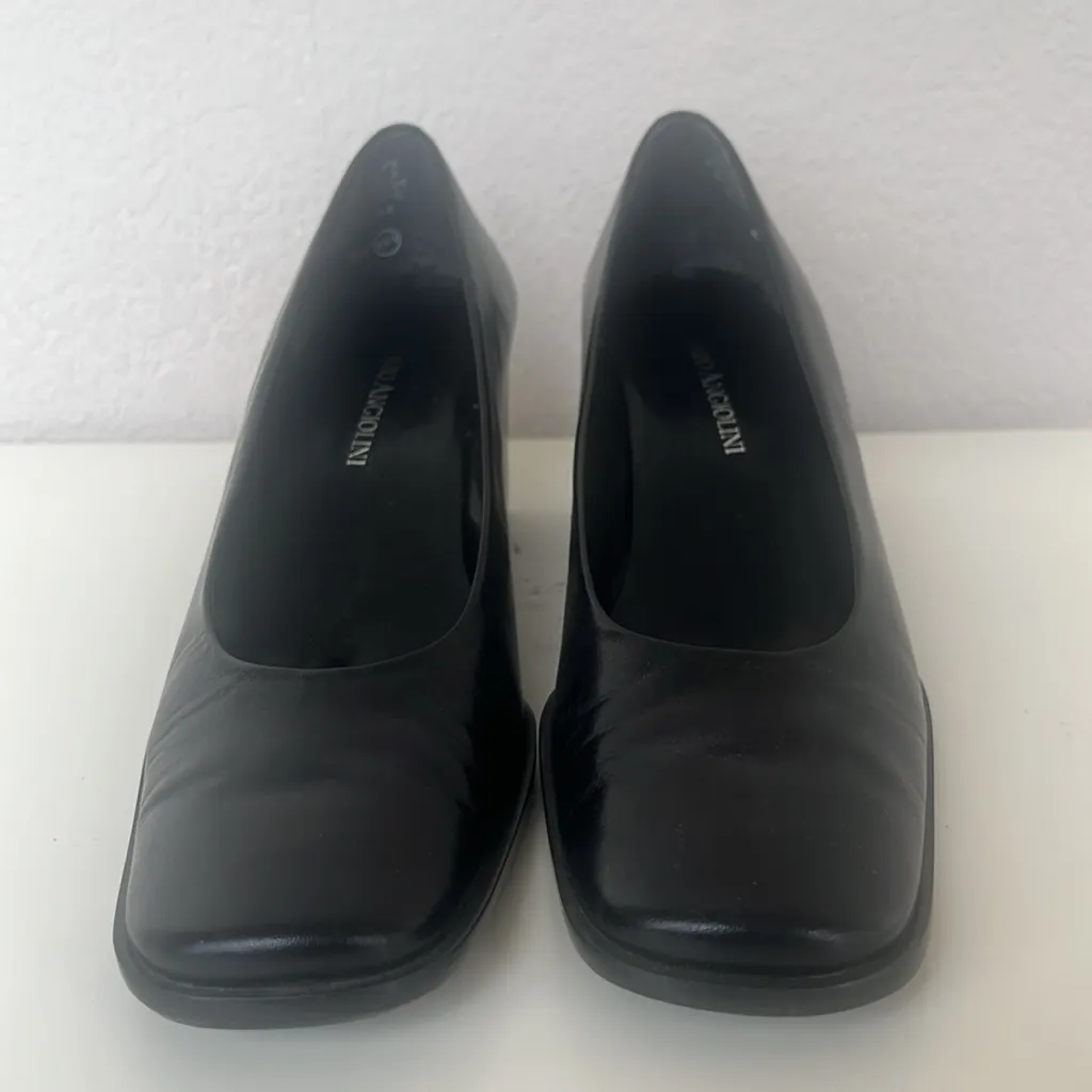 Vintage Enzo Angiolini Valentina Square Toe Block Chunky Heel in Black Size 6 - Image 2