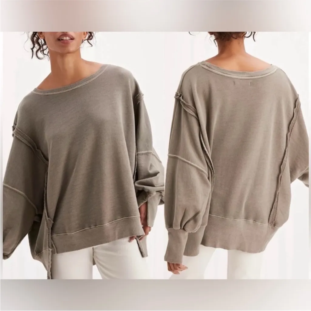 NWOT Free People We The Free Camden Sweatshirt - dolphin - XS - Image 2