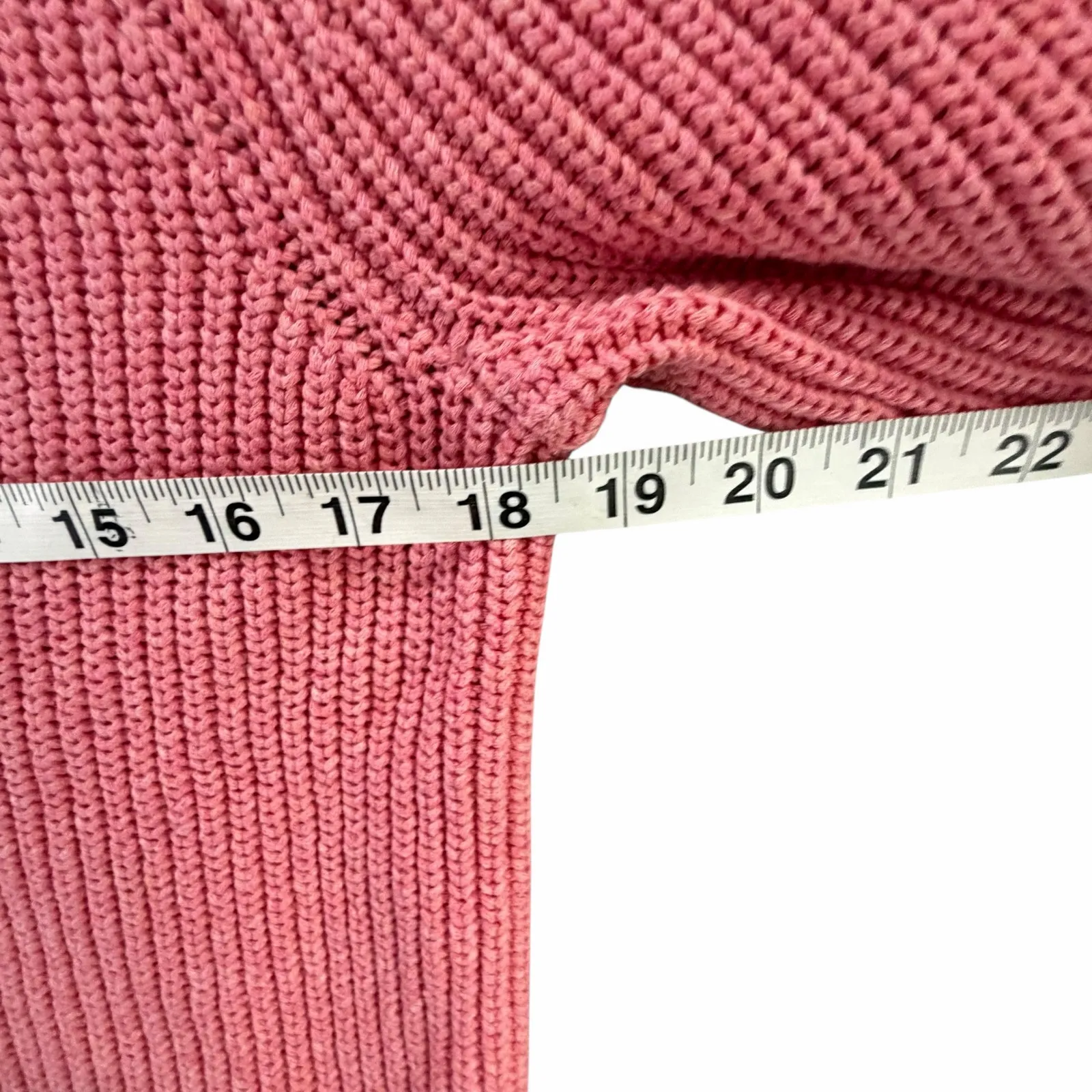 Talbots Shaker Stitch Cardigan Women L Pink Soft Cotton Knit Sweater Chunky Cozy - Image 9