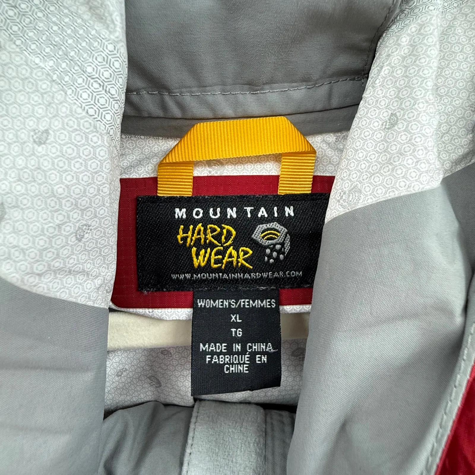 Mountain Hardwear Red Hooded Rain Jacket Women's XL Waterproof Windbreaker - Image 3