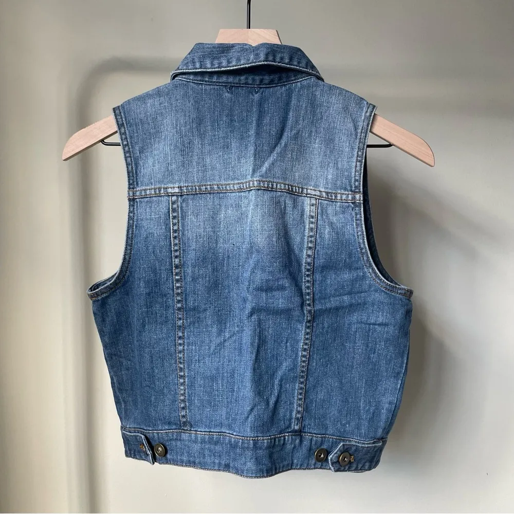 Nordstrom BP Jean Button Up Collared Vest in Denim Blue - Image 2