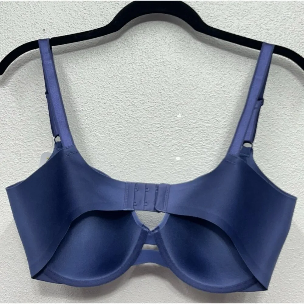 Warners Blissful Benefits Bra Size 38C Blue Underarm Smoothing Underwire NEW - Image 4