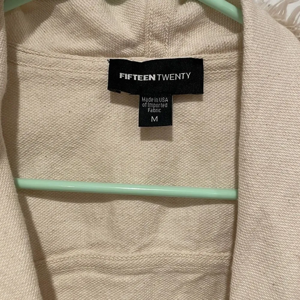 Fifteen twenty ombré cream draped cotton frayed vest medium - Image 7