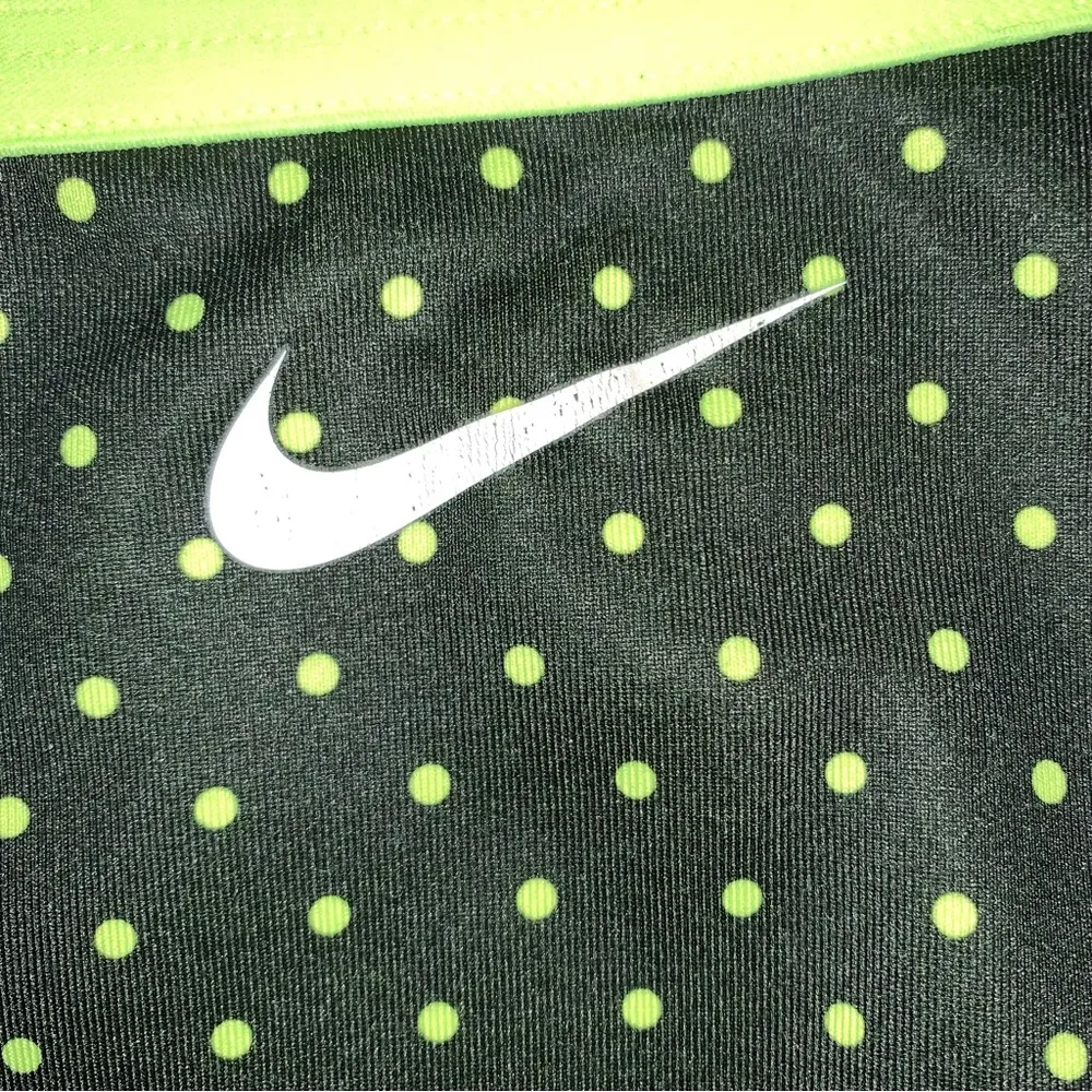 NIKE Pro Neon Yellow & Black Polka Dot Training Leggings Tights Women's Medium - Image 3