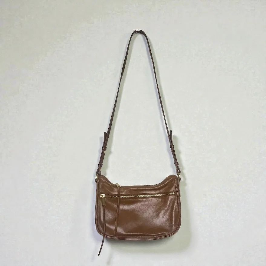 HOBO VTG Leather Crossbody Bag Brown Timeless Everyday Travel Work Minimalistic - Image 5