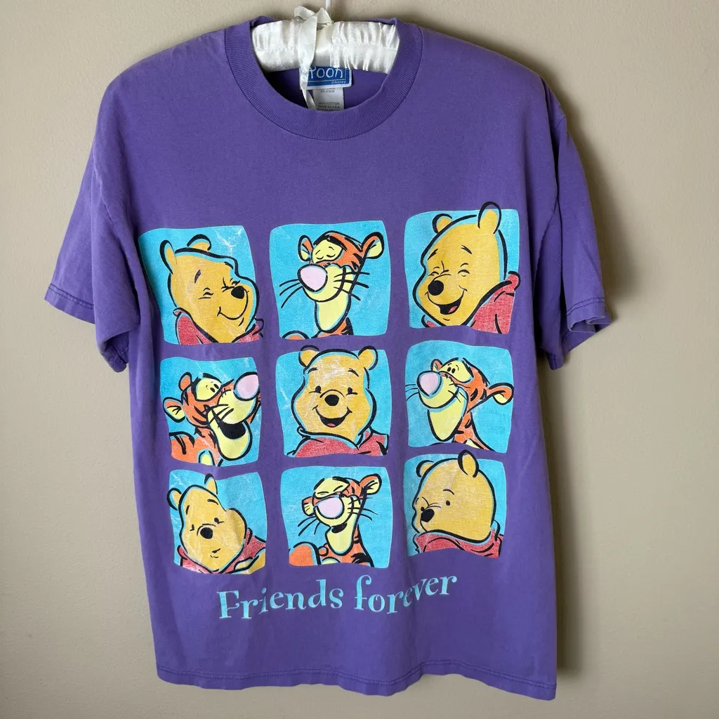 Vintage Disney Winnie the Pooh Tigger T Shirt Tee Womens Medium Purple Top - Image 2